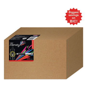 BIC® Intensity Fine Tip Permanent Marker, Fine Bullet Tip, Tuxedo Black, Dozen freeshipping - TVN Wholesale